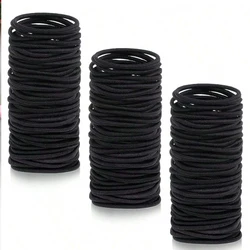Solid Black Elastic Hair Ties - Durable & Stylish Ponytail Holders - 1000pcs (Black)
