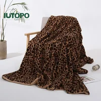 Coffee Leopard Print Baby Blanket Rabbit Fur Crystal Velvet Sofa Cover Blanket Fast Shipping Small Blanket Dropship Nap-Blanket 1