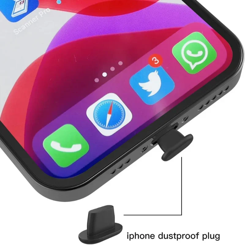 Silicone Dust Plug Anti-Dust Stopper for Lightning Charging Port