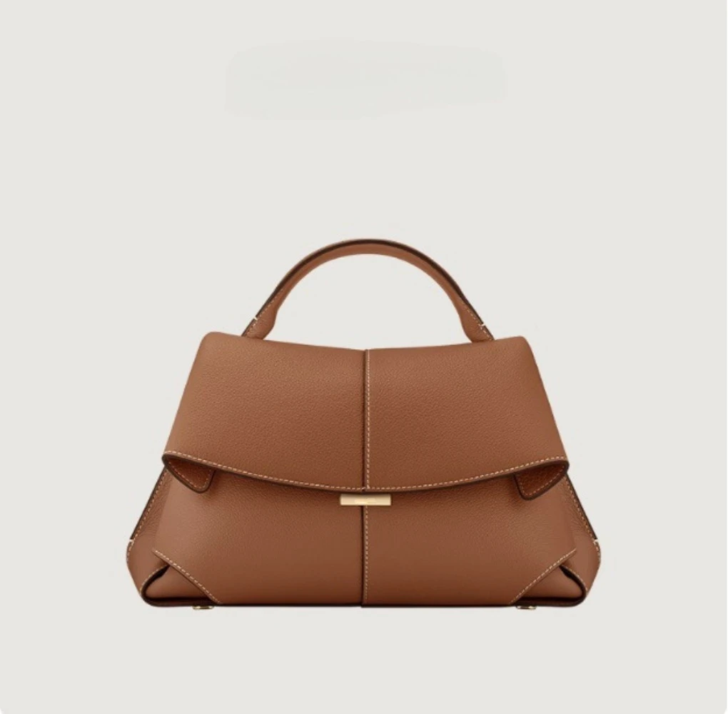Leather Fashion Smile Bag with Wrinkle Design, Single Shoulder Commuter Handheld Cross Shoulder Women's Bag Storage