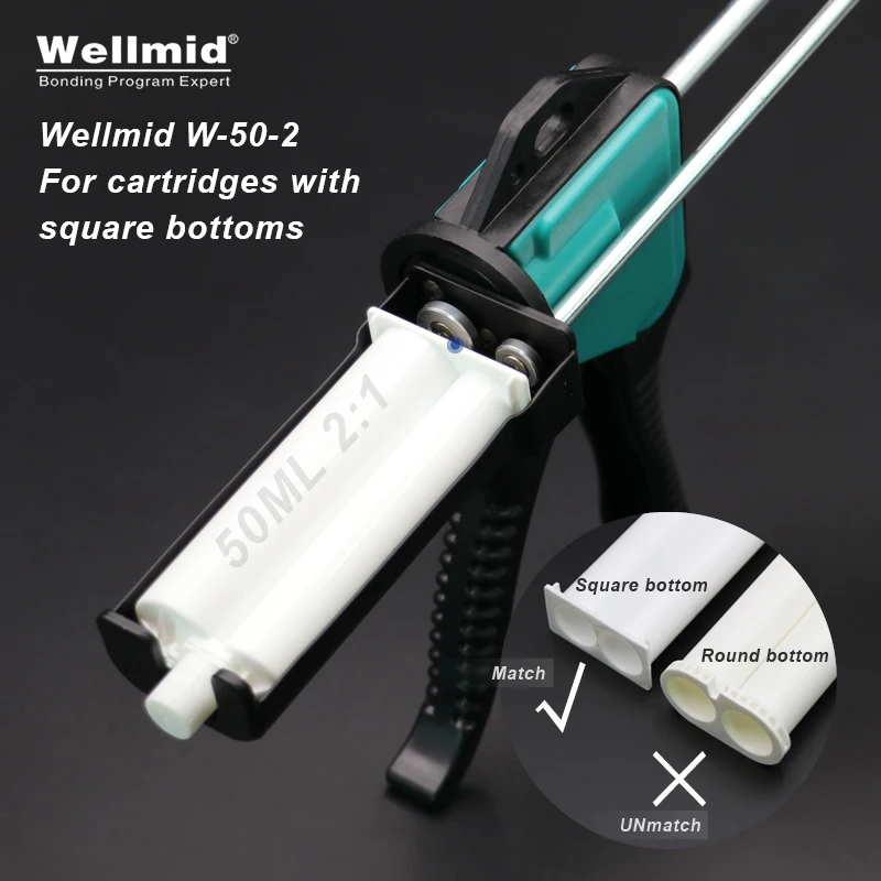 50ml 2:1 Epoxy Adhesive Dispensing Gun 2K Kit Portable Double tube Mixing Dispenser loctite ARALDITE Cartridge AB Metal Glue Gun
