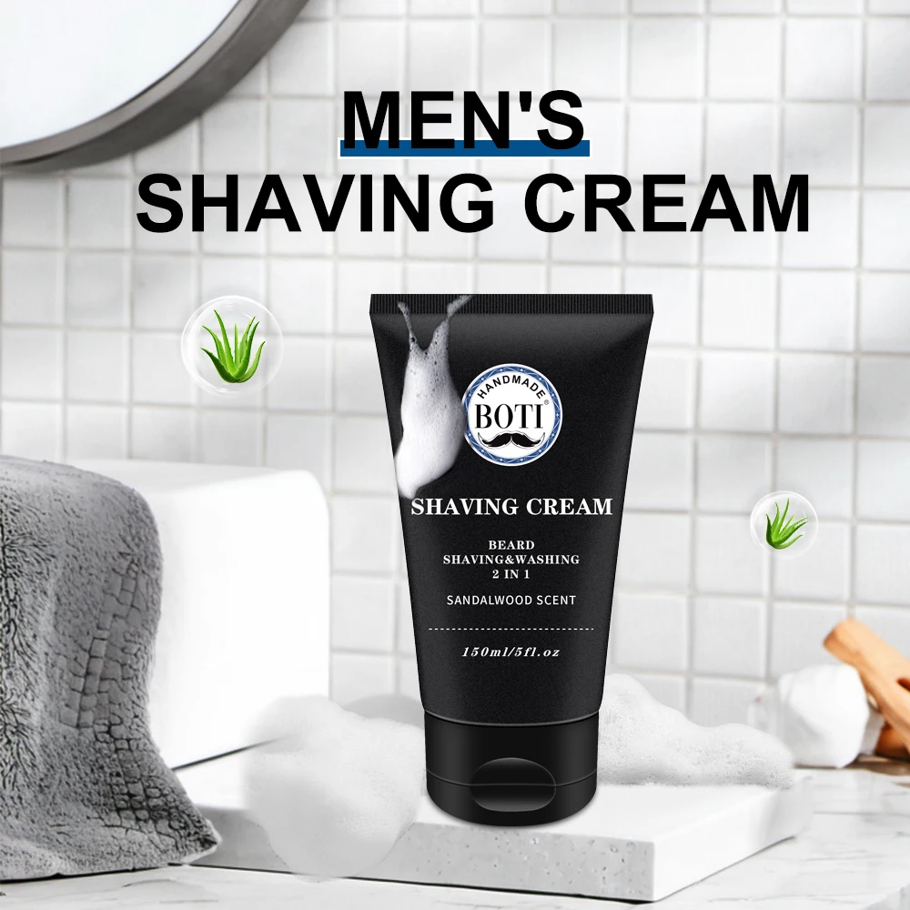 Boti Sandalwood Shaving Cream Shaving 2 In 1 Combination Men's Beard Wet Barber Shop Professional Cleaning Beard