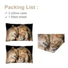 Lioness and Cub Snuggling With Each Other Fitted Sheet Deep Pocket Lightweight Bedding Set 2 Pillowcases 3 Piece 3