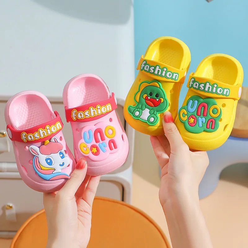 

Summer Sandals Garden Clogs Shoes Boys Girls Beach Slippers Kids Lightweight Soft Cute Cartoon Slip On Mules Children's Sandals