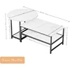 Coffee Table, White Modern Coffee Tables for Living Room, Detachable 2 Small Coffee Tables, Faux White Marble 3