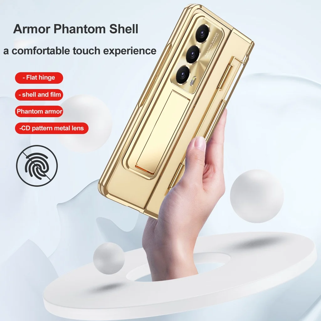 For Honor Magic VS2 Golden Armor Cover Leveling Hinge shield Case For Honor Magic VS2 Case Front Screen Glass Film 360 Full Case