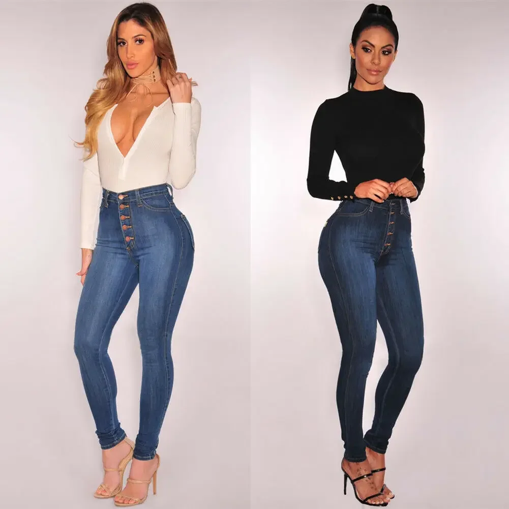 

2021 New Casual Fashion Ladies Jeans Soild Color High Waist Sexy Stretch Slim Jeans Women Vintage Hot Pants Autumn and Winter
