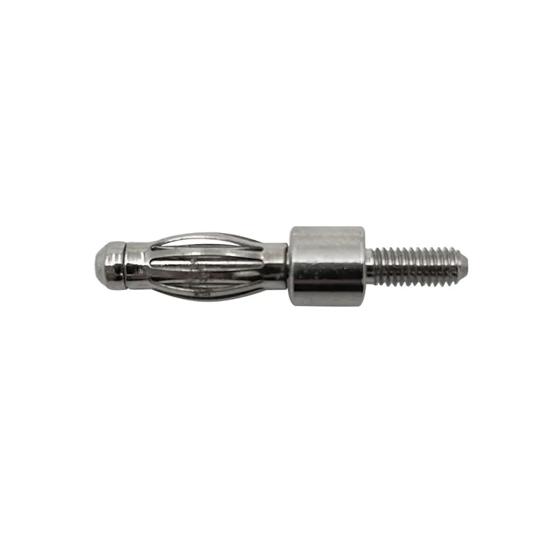 40PCS 4mm Banana Plug Thread 3mm / 4mm Panel Mount M3 / M4 Bolt Fitted Uninsulated Plugs Adaptor Connector
