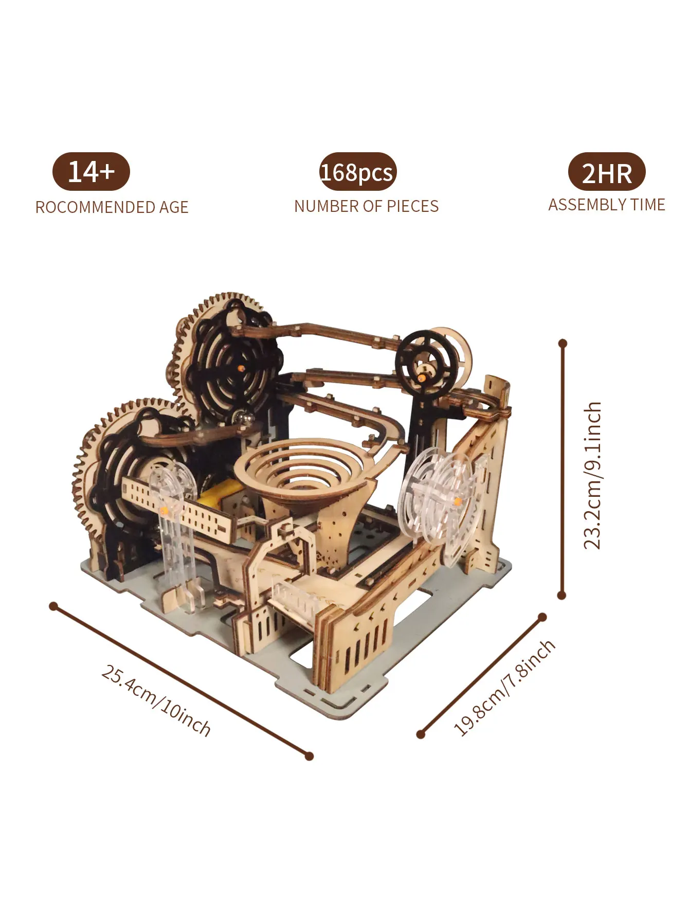 Electric 3D Wooden Puzzles Marble Run Model Kits  Brain Teaser Puzzle DIY handmade Christmas gift 2
