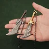 God of War Weapon 9cm Blades of Chaos Runic Kratos Sword Game Periphery Metal Alloy Keychain Katana Sword Real Steel Gift Toys 2