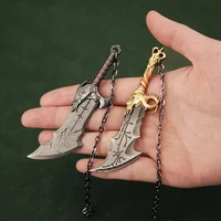 God of War Weapon 9cm Blades of Chaos Runic Kratos Sword Game Periphery Metal Alloy Keychain Katana Sword Real Steel Gift Toys 2