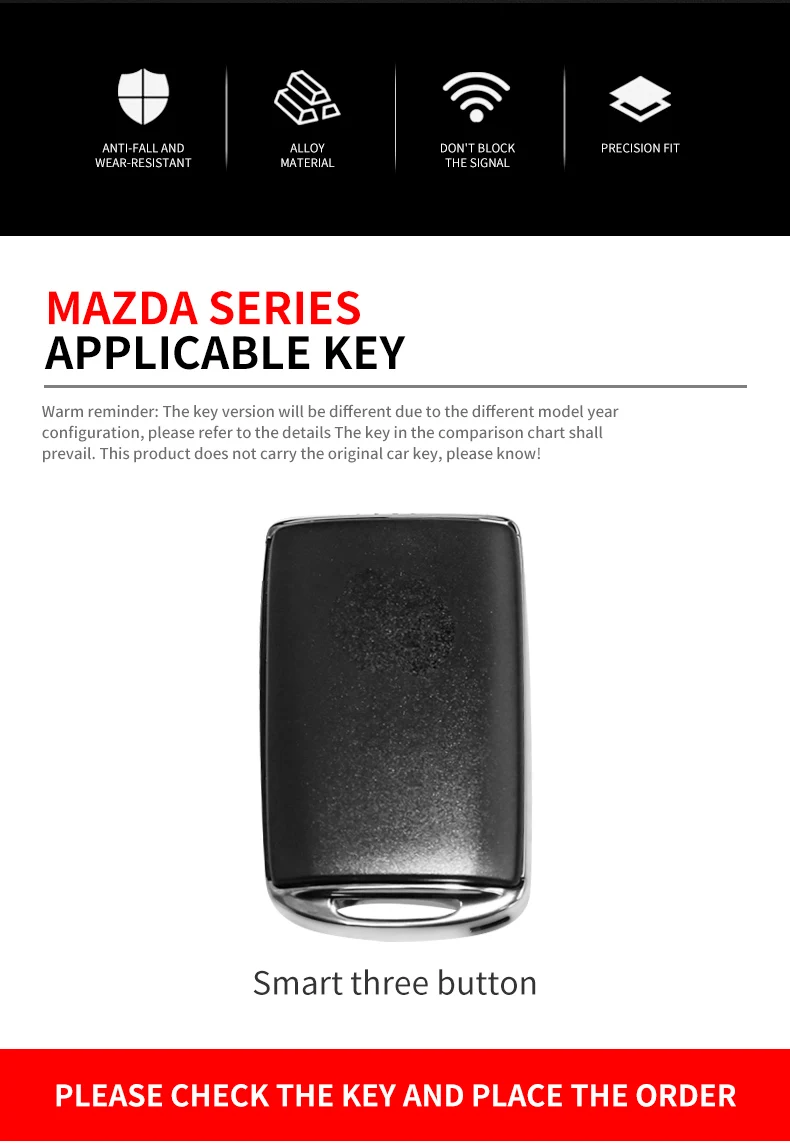 Zinc Alloy Car Flip Key Case Cover Shell Fob For Mazda Alexa CX-30 CX-3 CX-5 CX-7 CX-9 CX-4 3 Button Protector Holder Keyless 7 Zinc Alloy Car Flip Key Case Cover Shell Fob For Mazda Alexa CX-30 CX-3 CX-5 CX-7 CX-9 CX-4 3 Button Protector Holder Keyless - Saf220b14908f4faba3a7ec4549dab152q