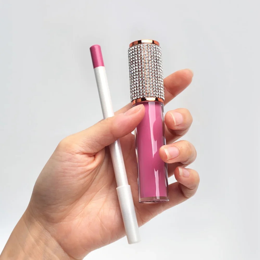 

Алмазная трубка антипригарная чашка фирменная марка Матовая жидкая помада + подводка для губ Набор легко носить водонепроницаемый набор для губ на заказ