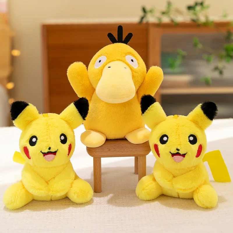

Kawaii Anime Pokemon Psyduck Plush Doll Keychain Cute Cartoon Pikachu Girly Heart Bag Pendant Toy for Girls Kid Gifts