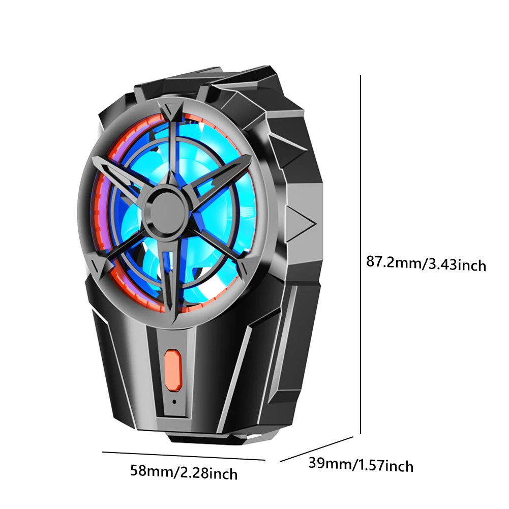 X52 냉각 팬 휴대폰 게임 쿨러, USB 충전식 무소음 쿨러, 3 속도 조절 팬, 안드로이드 IOS용 게임 라디에이터