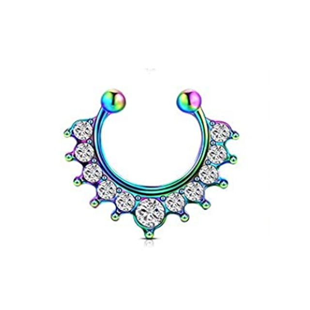 Fake Nose Rings Septum Clip On Piercings Lip Ear Nose Septum Rings Stainless Steel Fake Piercings