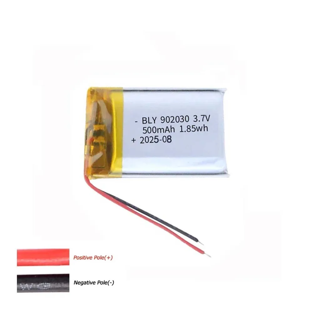 3.7V 500mAh 902030 Polymer Lithium Battery Rechargeable  for Bluetooth Speaker Consumer Electronics Toys MP5 LED Light - 3