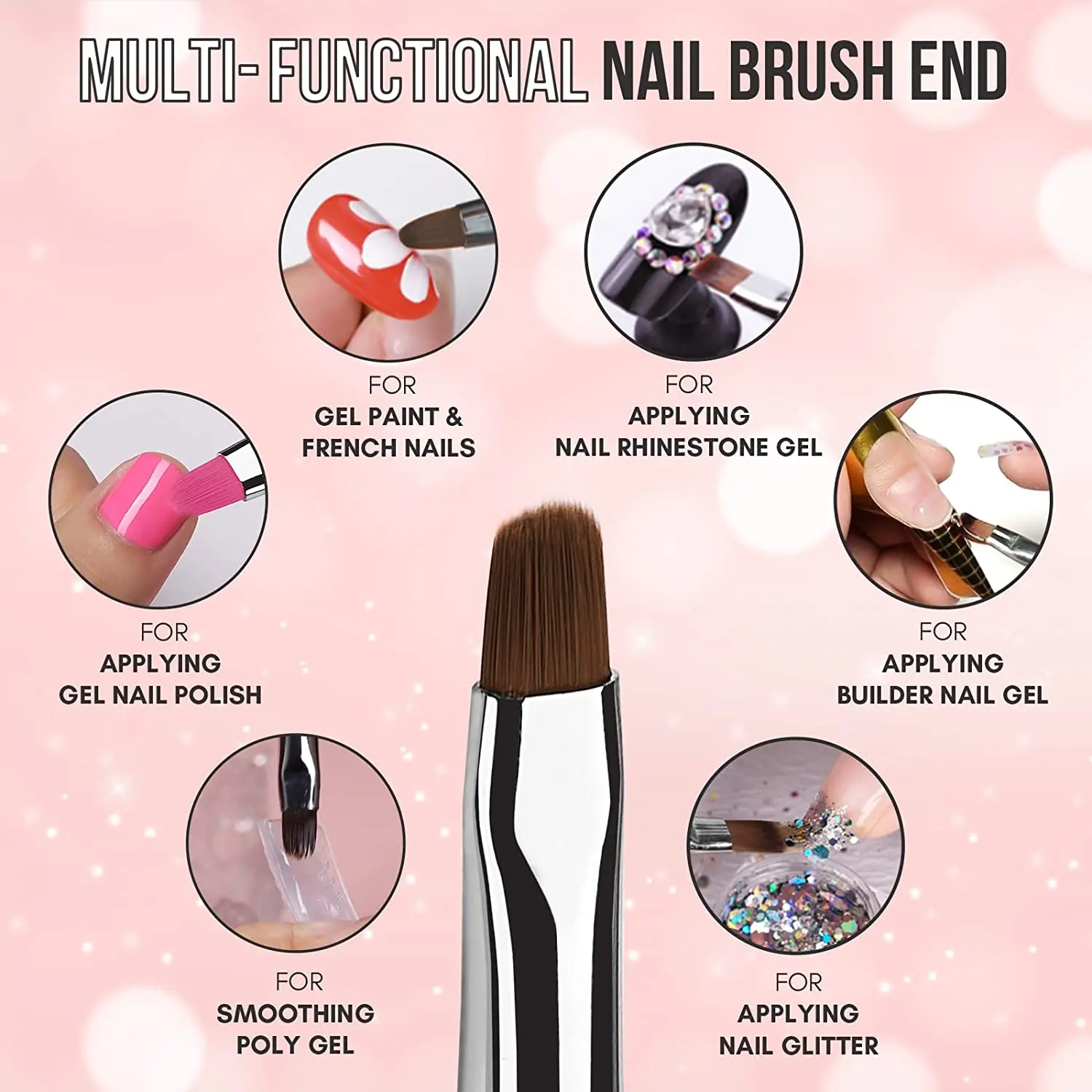 Makartt Poly Extension Gel Brush & Picker, Dual-Ended Brush Pen Tool for Nail Gel, Acrylic Gel Nail Brushes 2