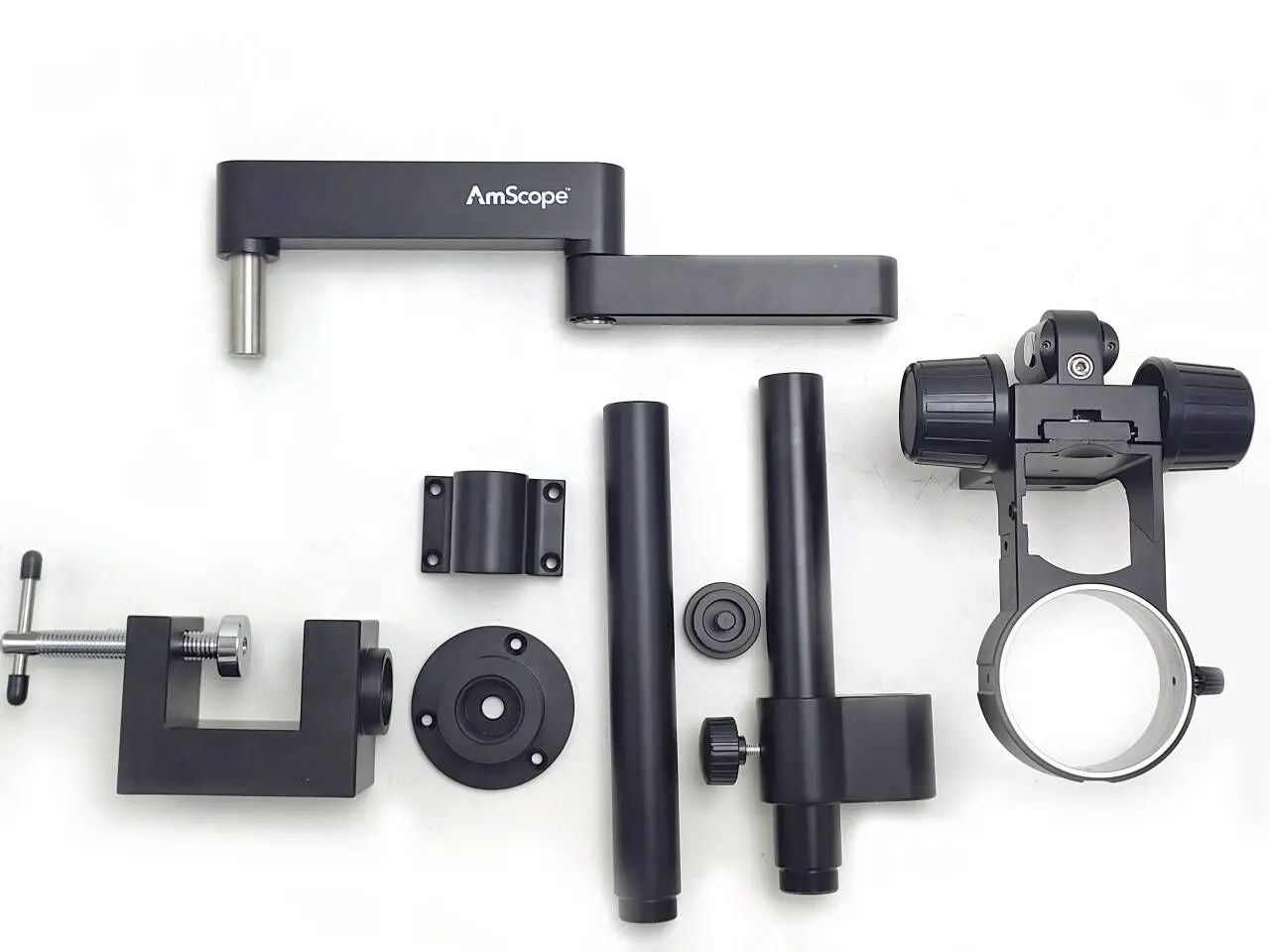 AmScope Three Usage Articulating Arm Microscope Bracket with 76mm Focusing Rack For Stereo Microscope