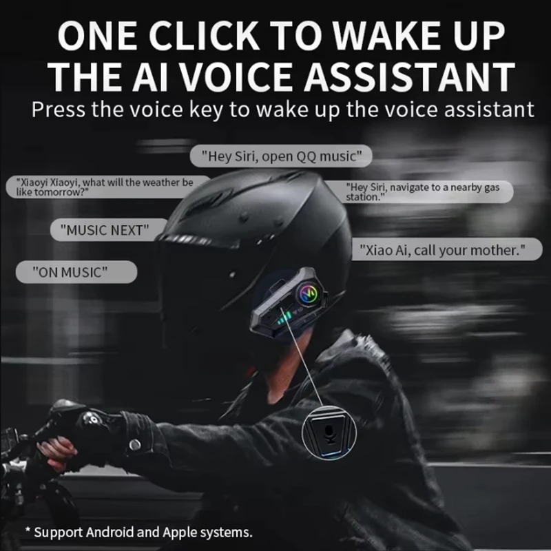 Y10 Motorcycle Bluetooth Helmet Headset Wireless Waterproof Kit_voghion.com