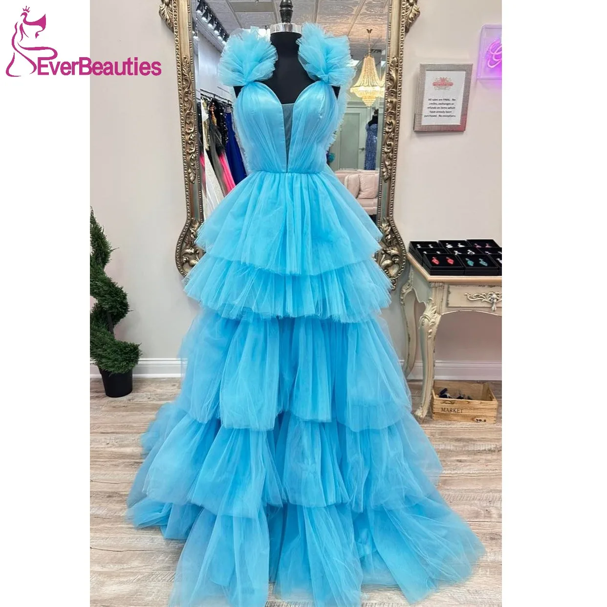 

Prom Dresses Long Vestidos Para Mujer Elegantes y Bonitos A Line Sweetheart Tulle Ruffles Formal Party Dresses for Women