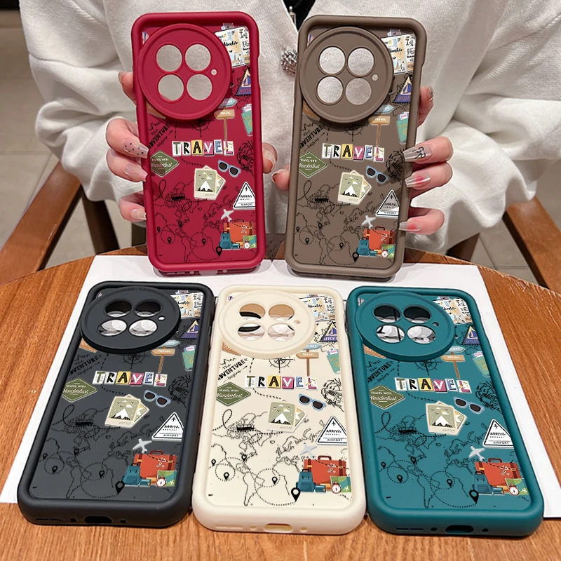Soft Silicone Shockproof Phone Case with Travel Map Design
