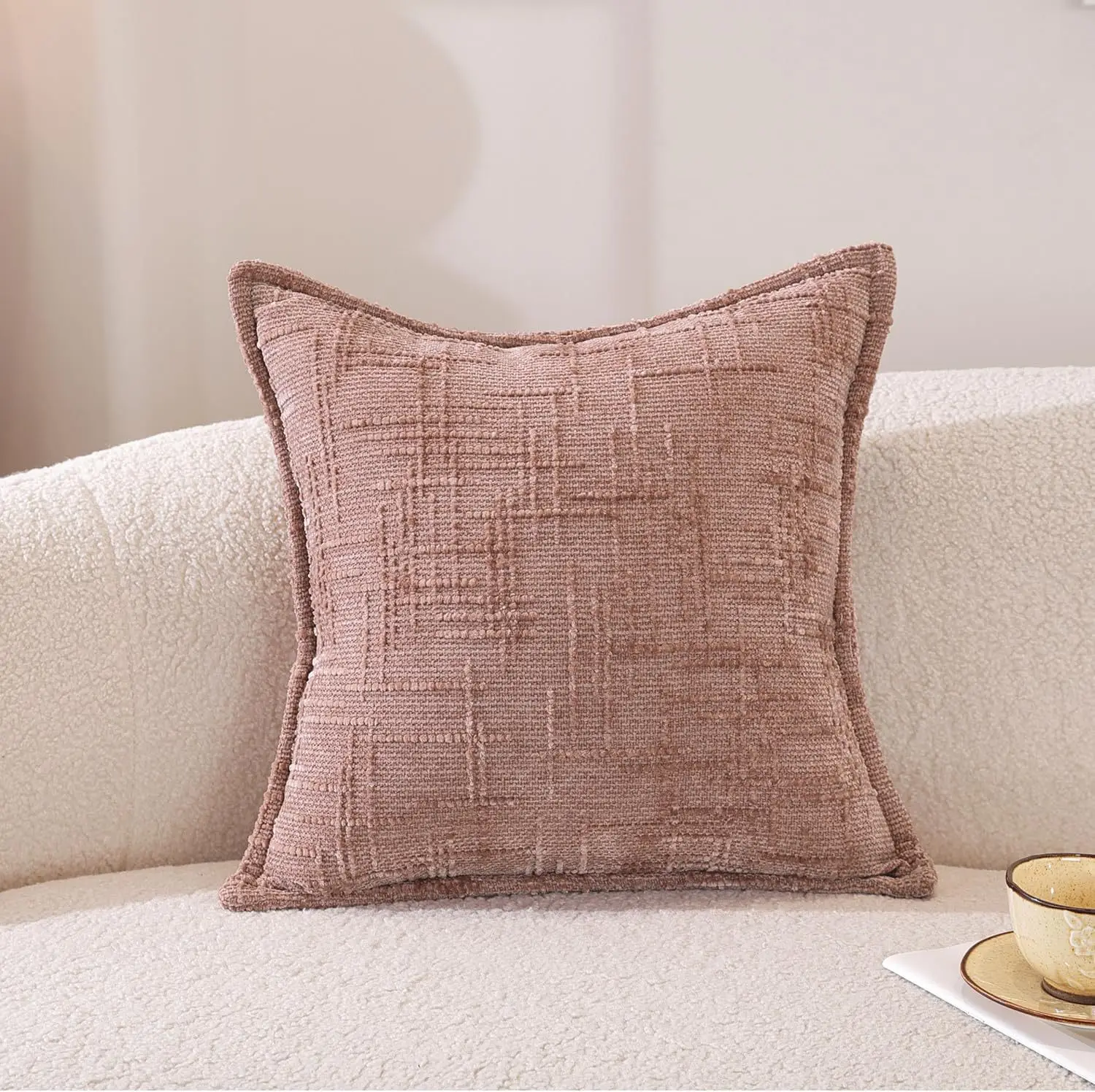 Elegant Soft Decorative Pillowcase - 45x45cm Throw Pillow Cover for Home Decor in Neutral Tones