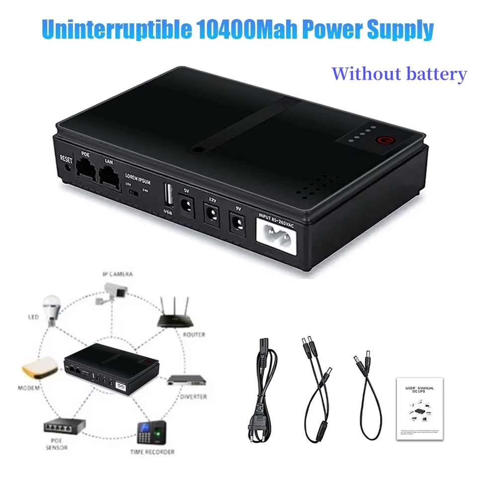 1018L DC UPS Battery Backup 5V 9V 12V 2A 15V 24V Output Uninterruptible Power Supply 85â265V UPS Battery Backup EU/US Plug