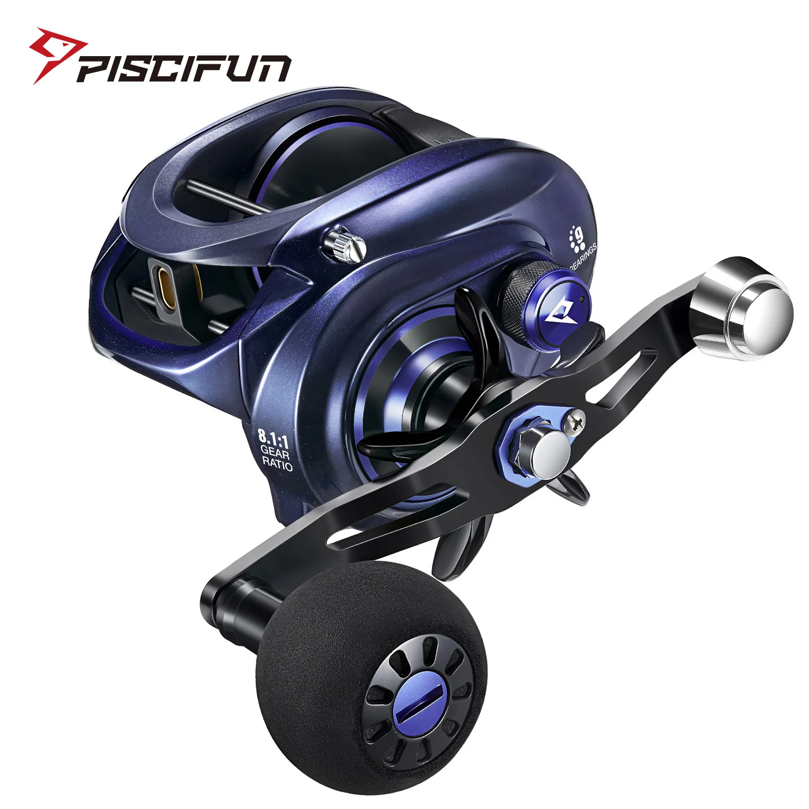 Moulinet baitcaster Piscifun Alijoz 400 frein max 17kg pour pêche eau douce et mer 8+1 roulements