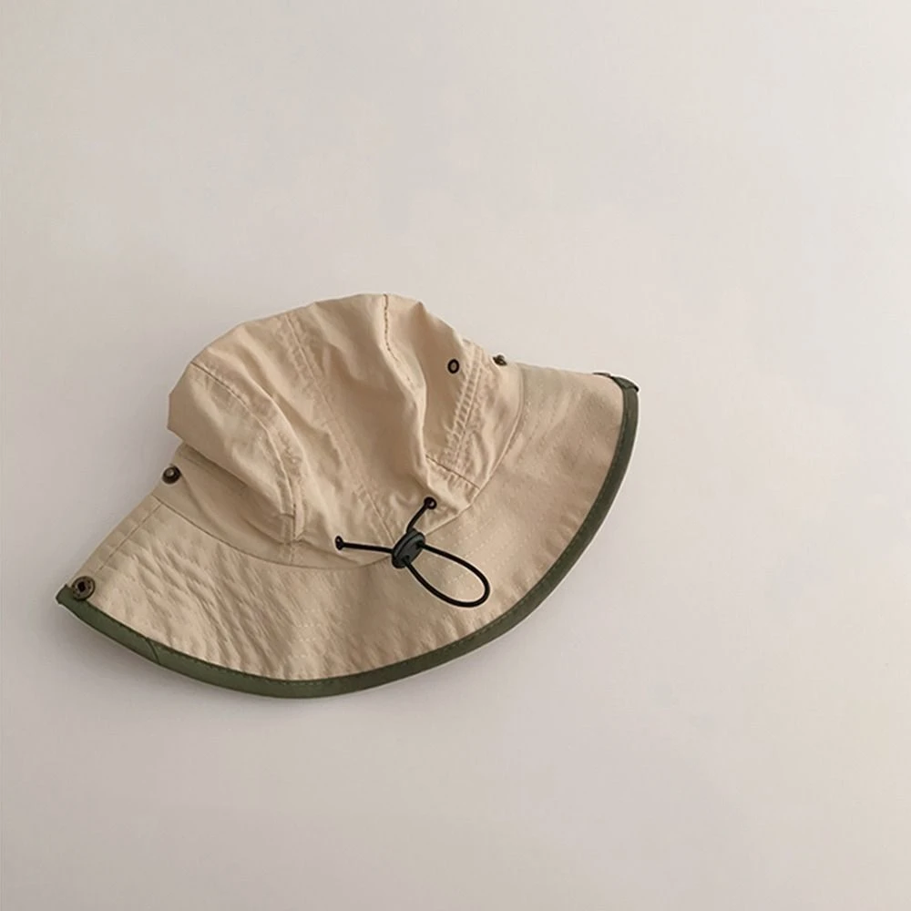 Ins Summer Baby Bucket Hat Korean Letter UV Protection Children Sunhat Quick-dry Outdoor Fisherman Hat Boys Girls