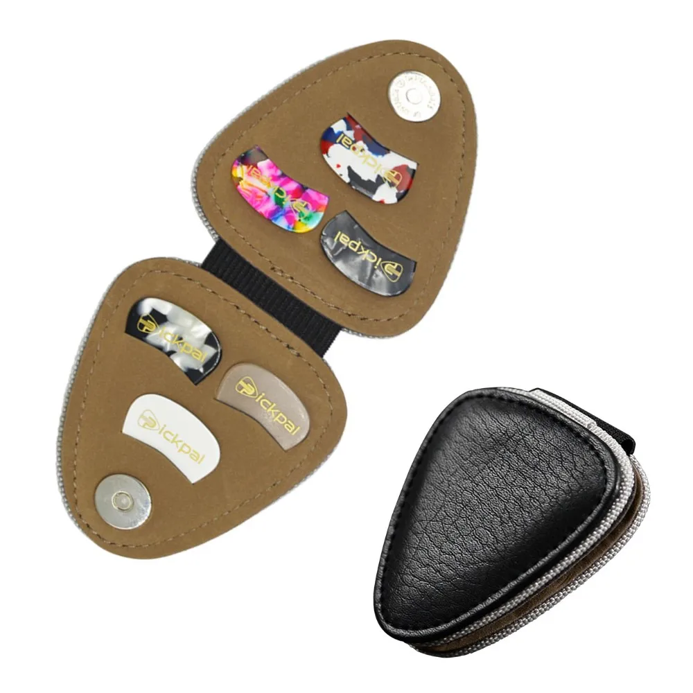 

PU Leather Guitar Picks Bag Holder Case for Acoustic Electric Guitar, Variety Pack Picks Storage Pouch Box with 6pcs Picks