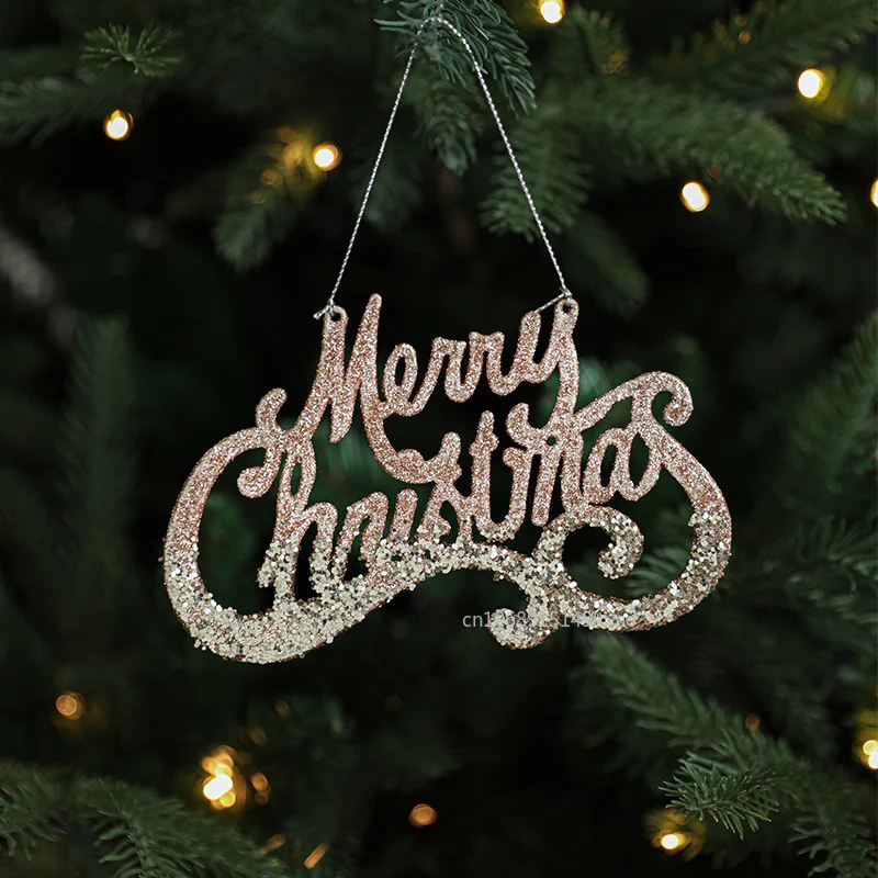 Xmas Tree Decorations Rose Gold Hanging Pendants Powder Hanging Decor Christmas Ornaments 2025 Navidad New Year
