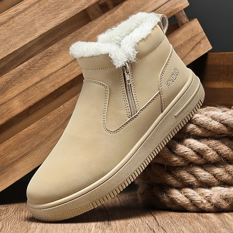 Winter Men's Boots Snow Boots Waterproof Anti Slip Plush High Top Comfortable Warm Zipper Outdoor Sneakers Ankle Boots Zapatos