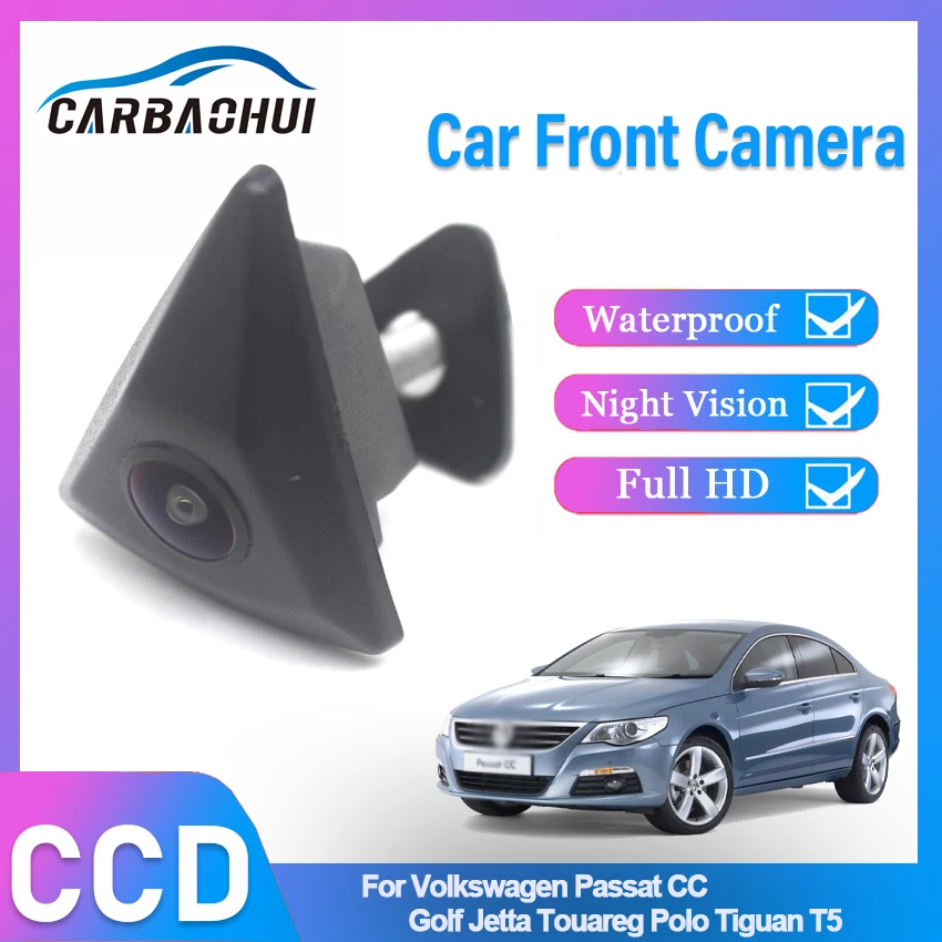 

Передняя парковочная фронтальная камера для Volkswagen Passat CC Golf Jetta Touareg Polo Tiguan T5, водонепроницаемая камера ночного видения, встраиваемый логотип HD