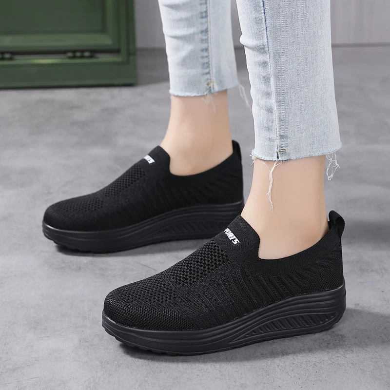 Women Casual Shoes Fashion Breathable Walking Mesh Flat Shoes Sneakers Women High quality HigherShoes White Female Footwear Womens Sneakers