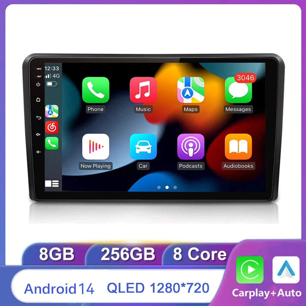 

Android 14,0 радио для Audi A3 8P 2003-2011 2012 S3 RS3 Sportback Carplay автомобильный мультимедиа RDS BT GPS навигация 2din Авторадио