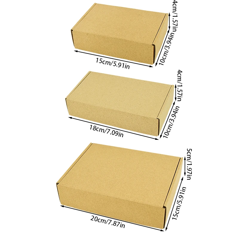 Set of 5 Kraft Paper Gift Boxes for Weddings and Special Occasions