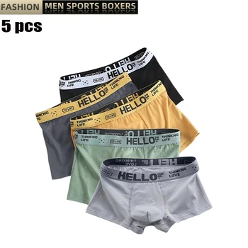 5 pezzi intimo uomo boxer maschili mutande Sexy comode e traspiranti moda ragazzi mutandine intimo boxer uomo