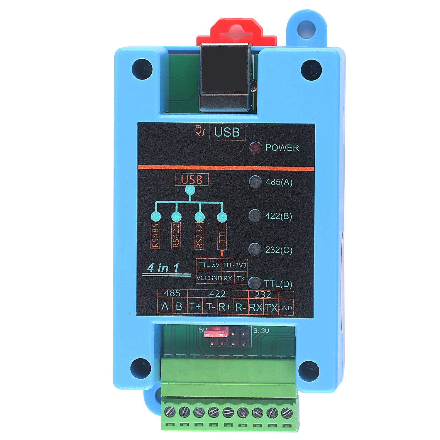 Преобразователь 4 в 1 с USB на RS232 232 RS485 485 RS422 422 TTL(3V3/5 В) последовательный адаптер