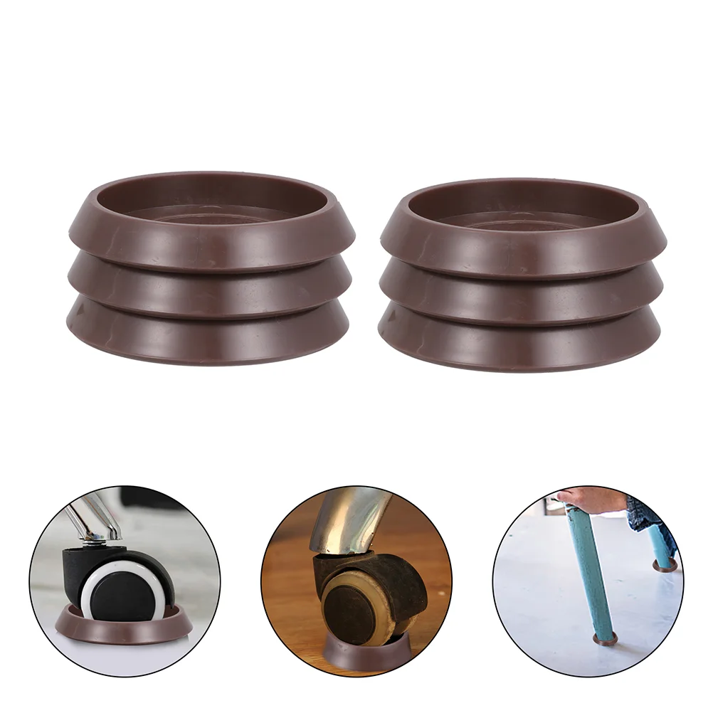 12 Pcs Caster Cup Rug Non Skid Furniture Pads Desktop Anti-slip Round Wheel Cups Plastic Floor Protectors