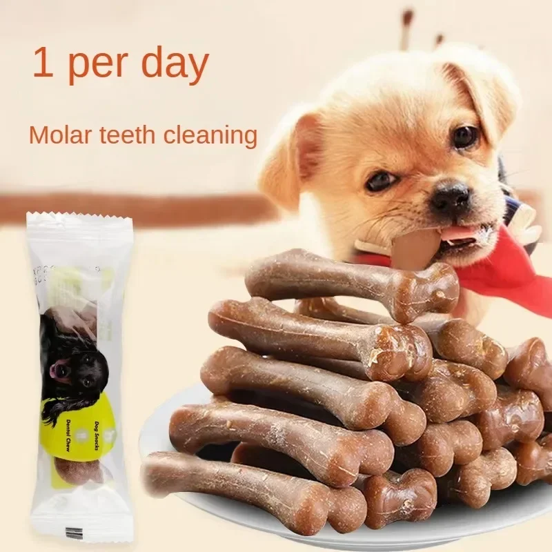 Dog Tooth Grinding Stick Pet Snack Puppy Snack Food Treats Chews Dog Oral Hygiene Toy Leather Cowhide Teeth Clean Stick for