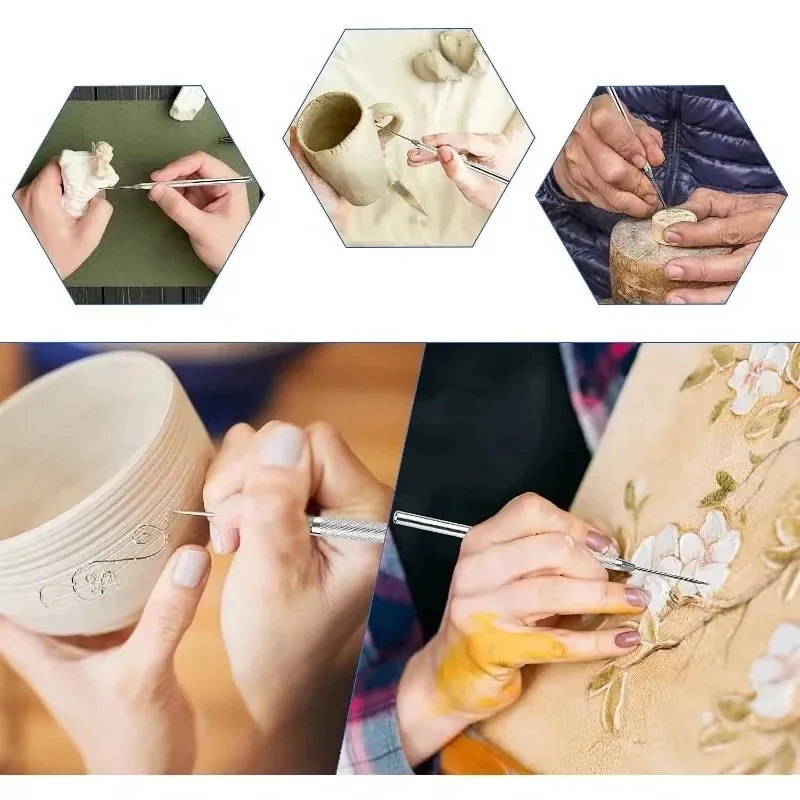 Polymer clay tools pottery tools clay sculpting tools pottery sculpting tools 7 Pins Needles Texture Ceramics Tools 1 Set Polymer Clay Sculpting Auxiliary Molding Tool DIY Pottery Brush Cake DIY Accessories
