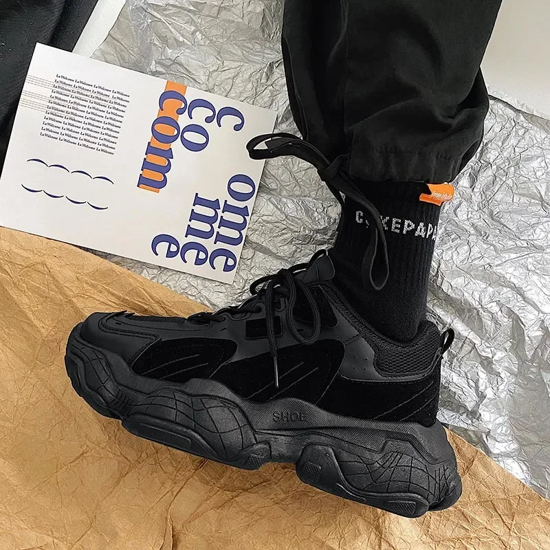 Sneakers For Men Fashion Lace up platform Dad Shoes White Breathable comfortable Male Sport Running Shoes zapatillas 2023