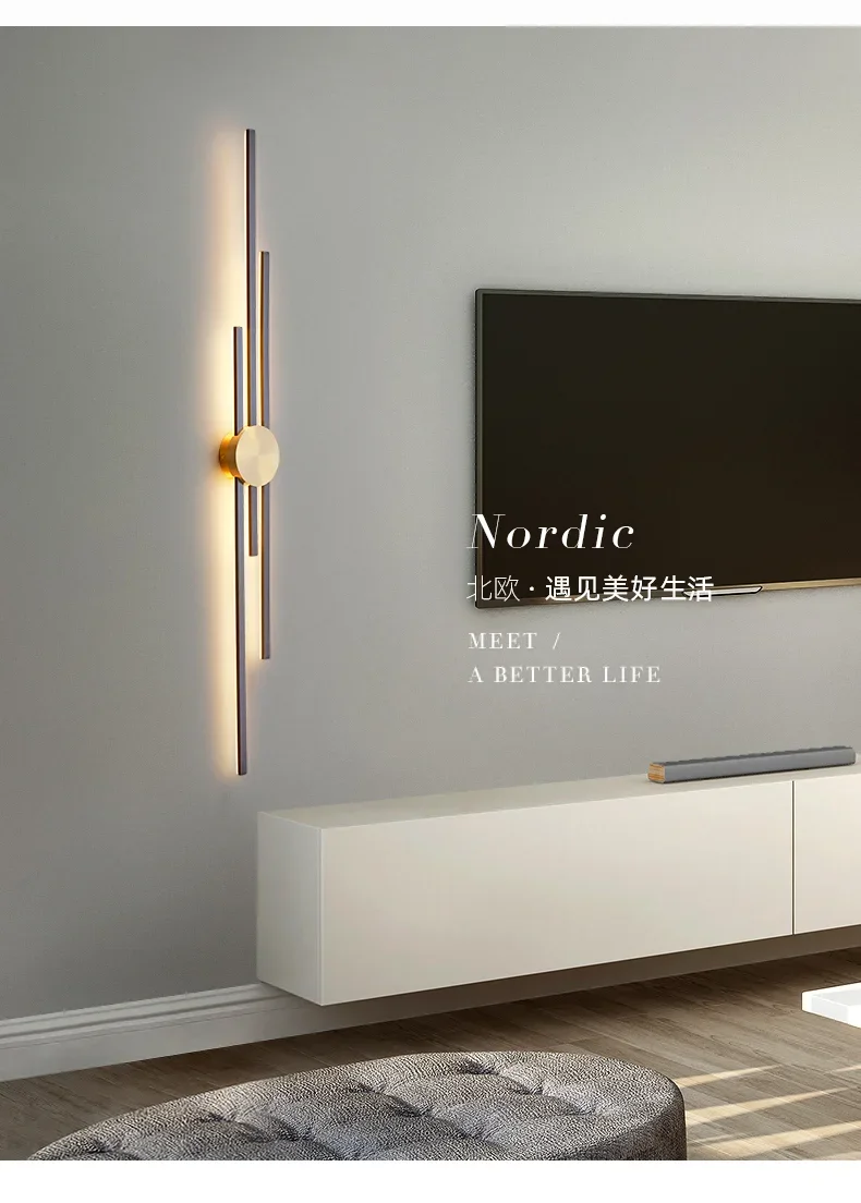 Description Picture 2 of itemMinimalist Modern Living Room Wall Lamp Light Luxury TV Background Wall Grille Wall Lamp Staircase Bedroom Bedside Wall Lamp