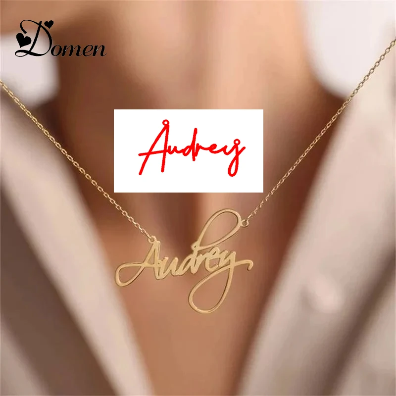 

Customized Name Letter Necklace Personalized Stainless Steel Simple Pendant Clavicle Chain Women's Jewelry Valentine's Day Gift