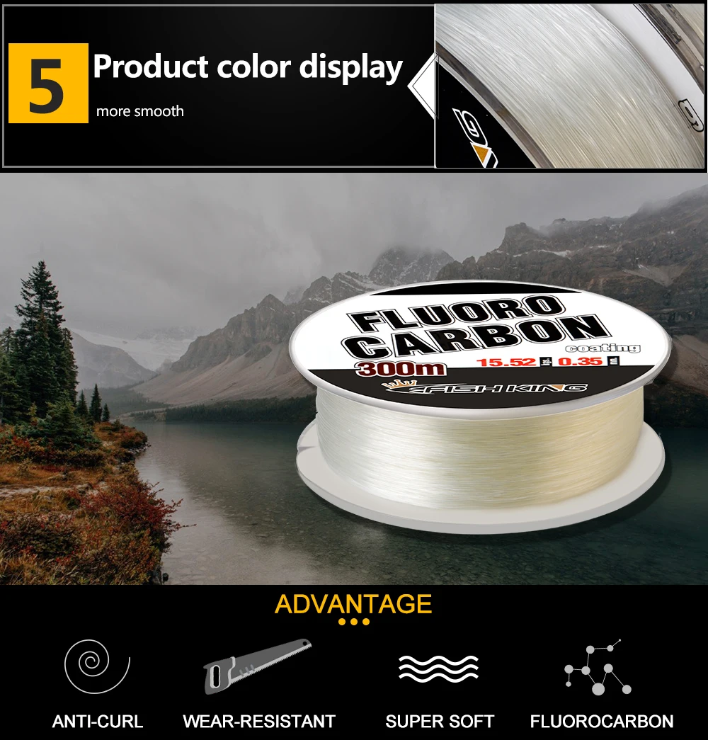 NGB 300m Fluorocarbon-beschichtete Monofilament-Nylon-Angelschnur Japan Importiert Superstark Professionelle Karpfen-Angelschnur – Detail 8