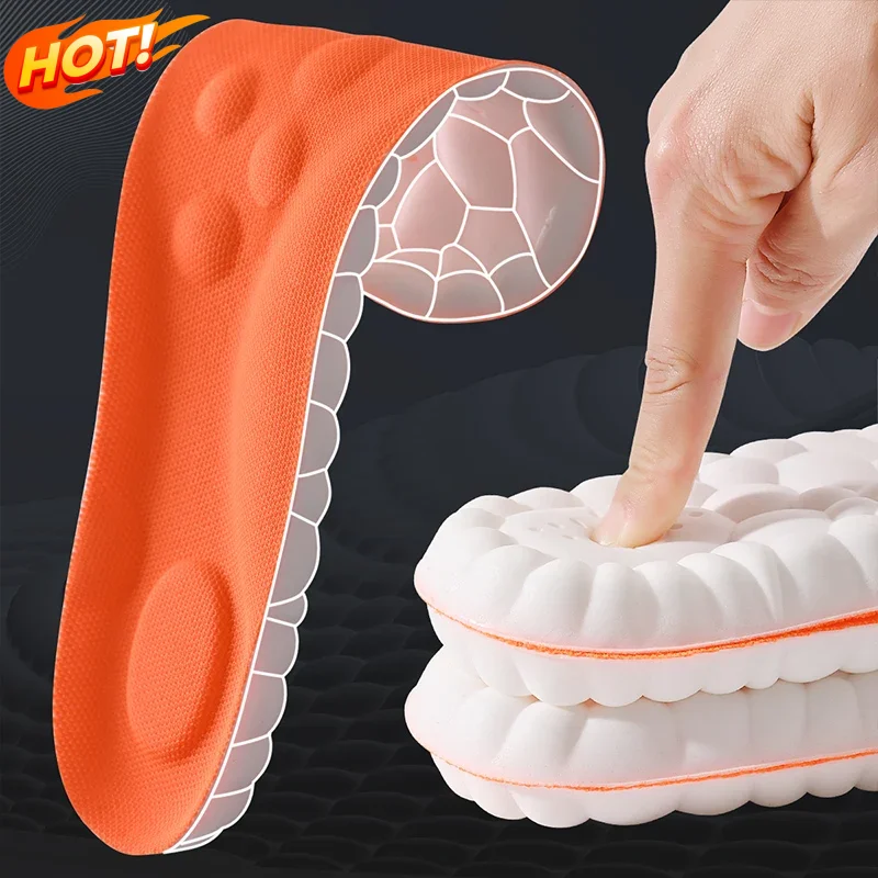 Sport Insoles Latex Soft High Elasticity Shoe Pads Orthotic Breathable Deodorant Shock Absorption Arch Support Insole