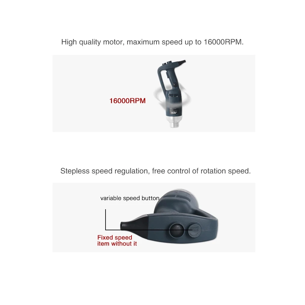 GZZT 500W Immersion Blender Commercial Handheld Mixer Fixed/ Variable Speed Different Lengths of Rods 30/40/50 CM Kitchen Whisk 6
