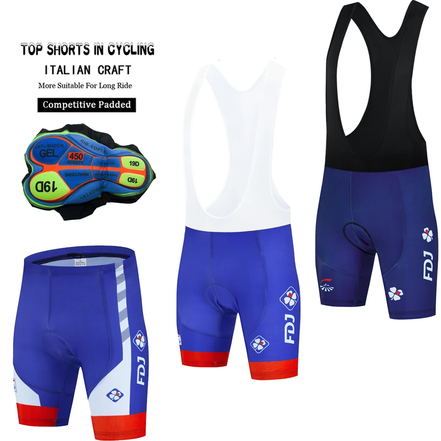 Cycling Bib Shorts Cycling Shorts 2025 FDJ Cycling Bibs Shorts Bike Tights Triathlon 19D Gel Padded Pro Lycra Bicycle Shorts Breathable Man Mountain Biking