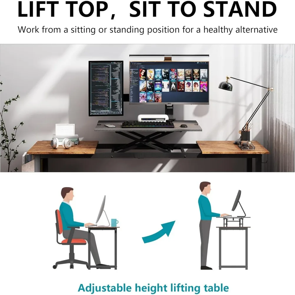 Adjustable Height Standing Desk Whole Piece 71x23 Inch Desktop Home Office Computer Workstation Sit Stand up Desk(71inch) 5